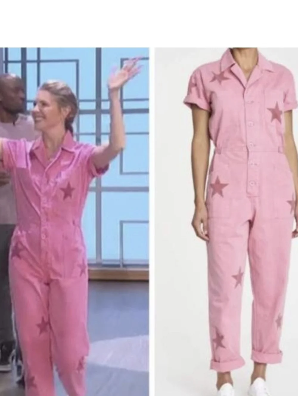 Pistola Grover Star Print Field Jumpsuit Pink Relaxed Fit XXL NWT - Picture 1 of 8